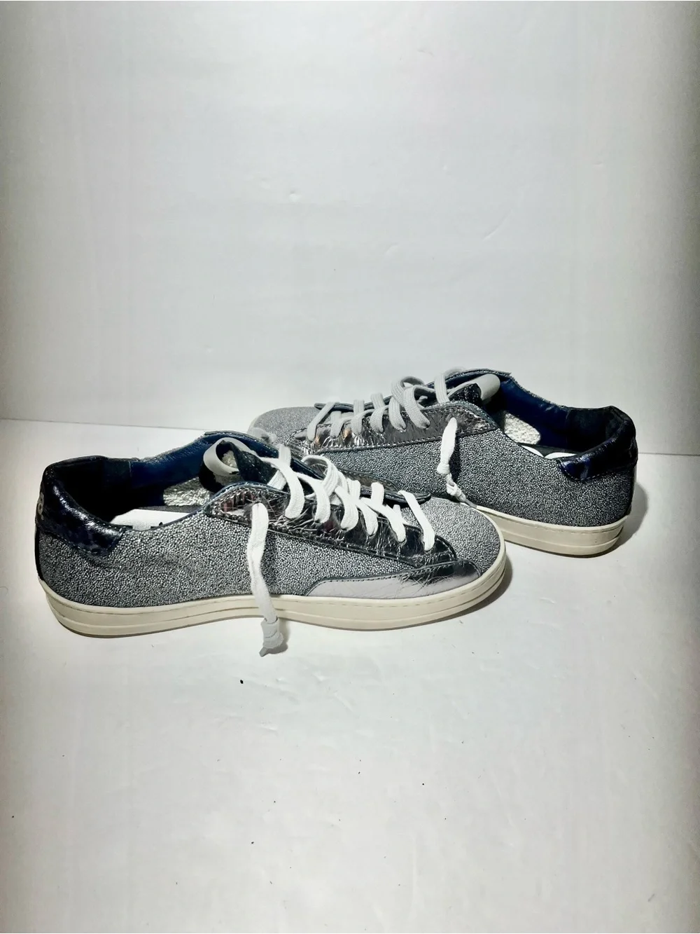 😍 P448 Low-Top Sneakers in Black and Silver Glitter size 39